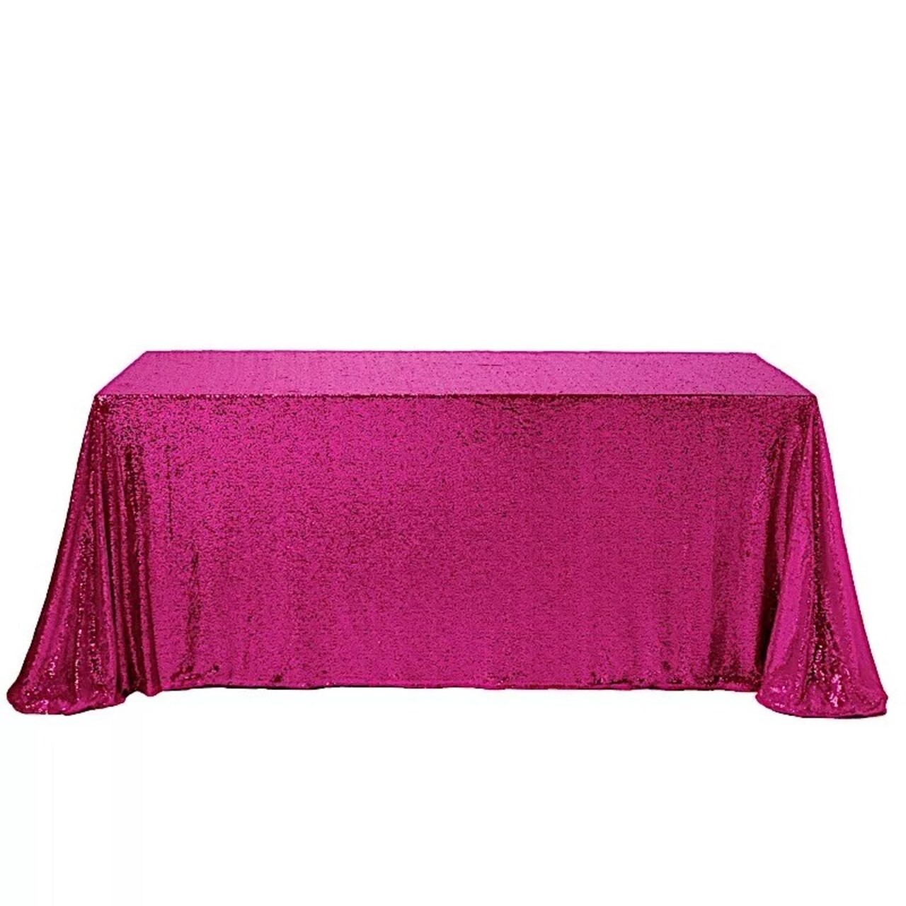 FUCHSIA Sequined 90x156" RECTANGLE TABLECLOTH Designer Wedding Party Linens